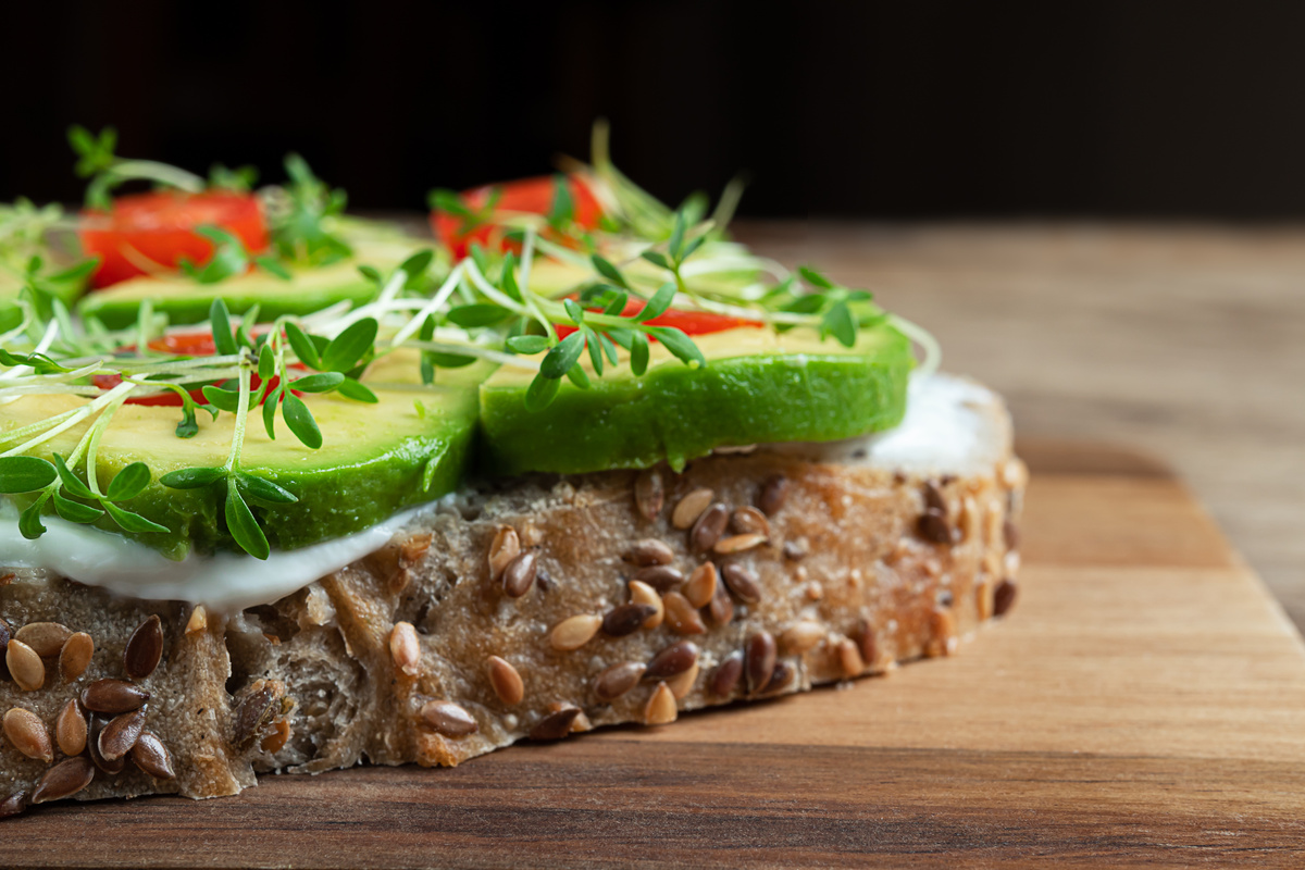 Avocado sandwiches with microgreens